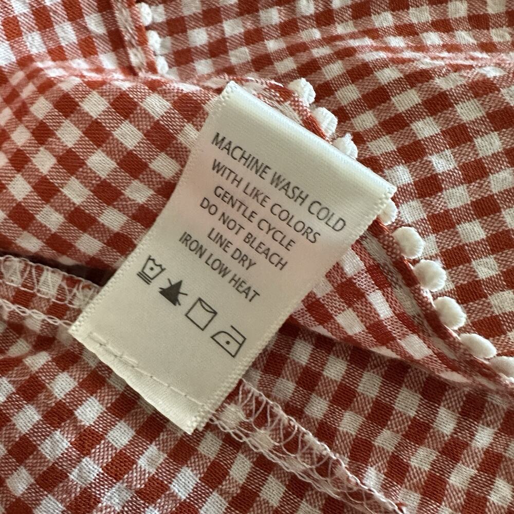 Max Studio Maxi Dress Small Rust Orange Gingham Boho Western Cottagecore Prairie - Picture 15 of 16